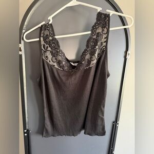 Cupshe Black Lace Trim Tank Top